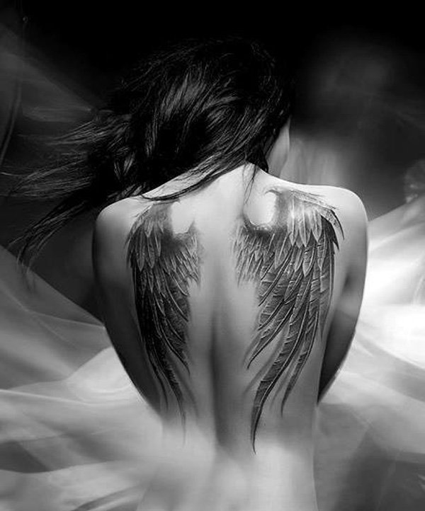 angel wings tattoo for men on back｜TikTok Search