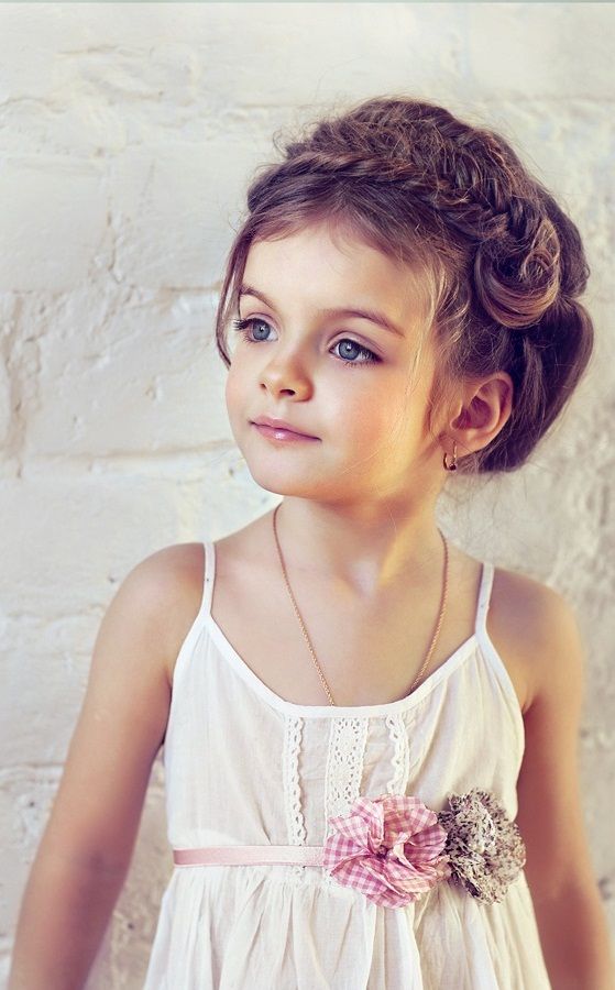 Beautiful Braided Updo Hairstyle for Little Girls