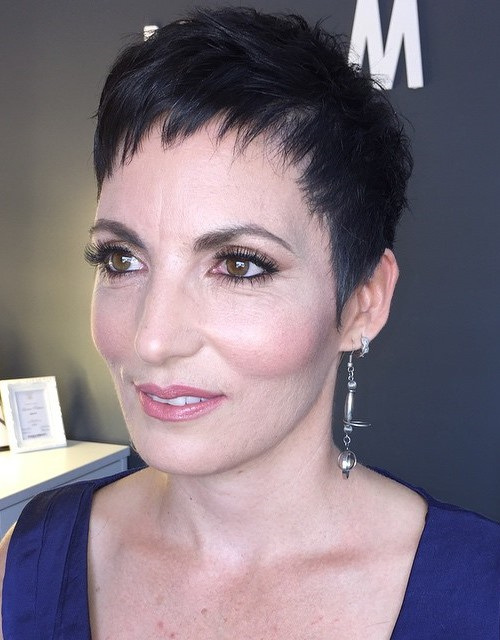 Black Pixie Haircut for Mature Women