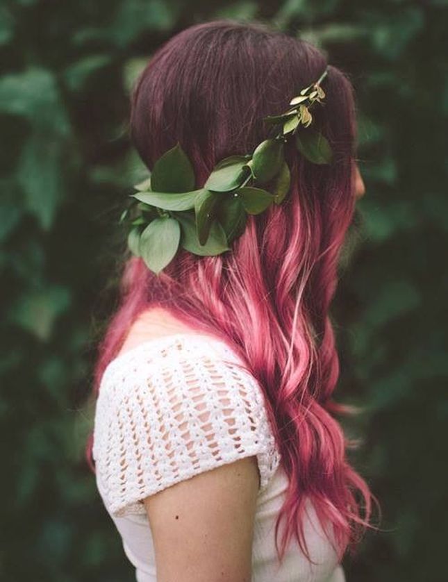 Brunette to Pink Ombre Hair Look