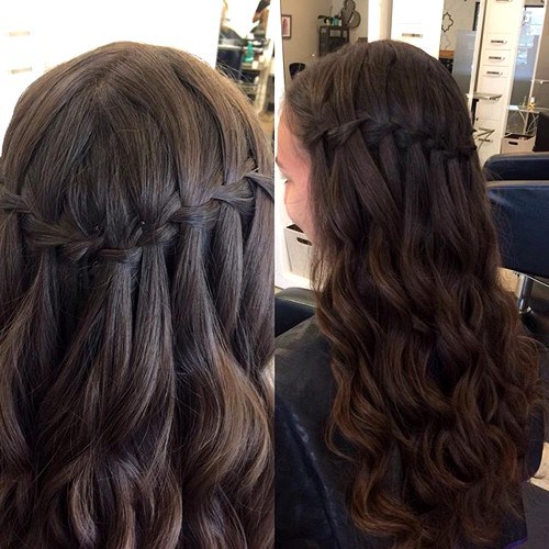 Chic Waterfall Braided Hairstyle for Teenage Girls