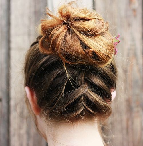 Fashionable Braided Updo for Medium Hair