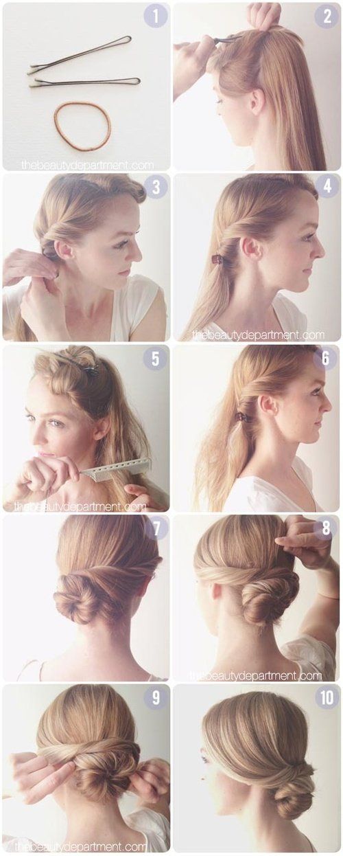 Graceful Twisted Low Bun Tutorial