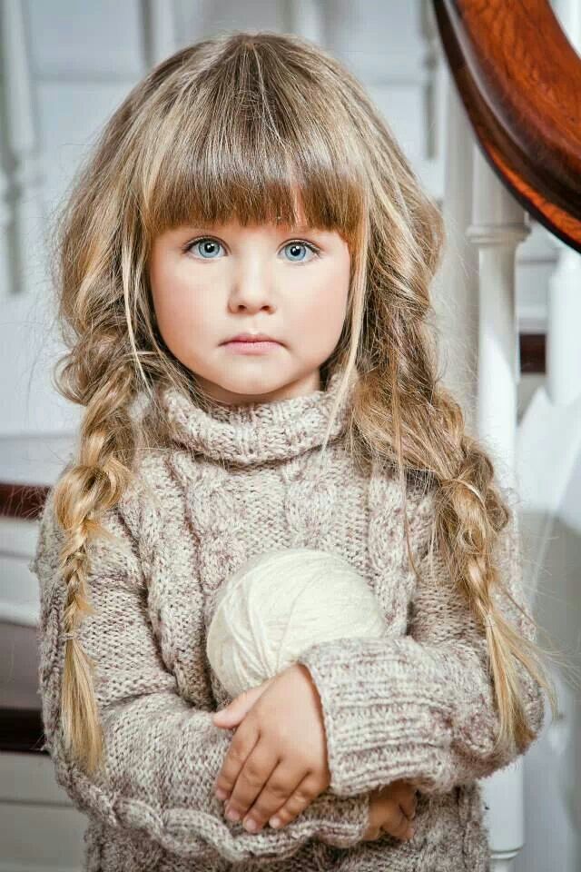 Lovely Dual Braids with Thick Bangs for Kids