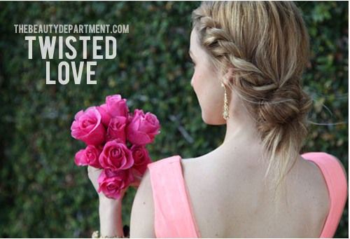Messy Twisted Updo Hairstyle for Medium Hair