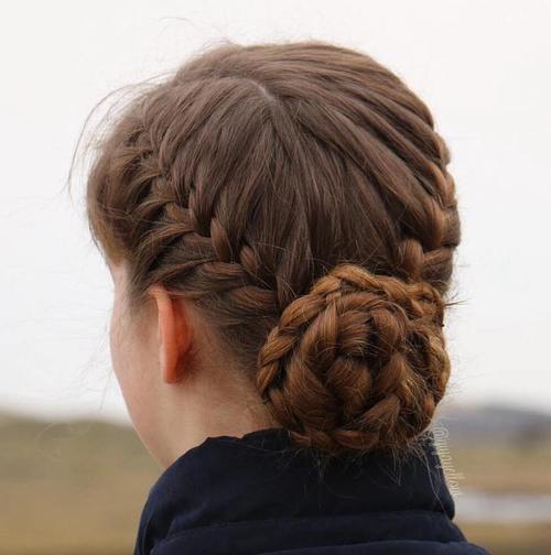 Pretty Workout Hairstyle with Braided Updo