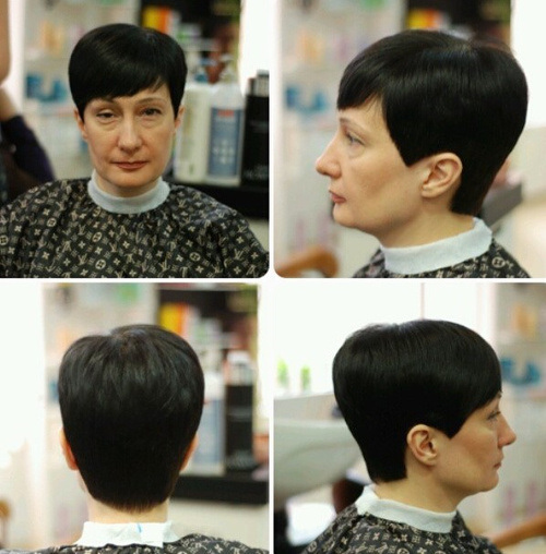 Sleek Short Haircut for Older Women