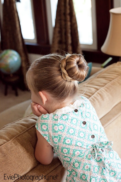 Sleek Sock Bun with Braid for Little Girls