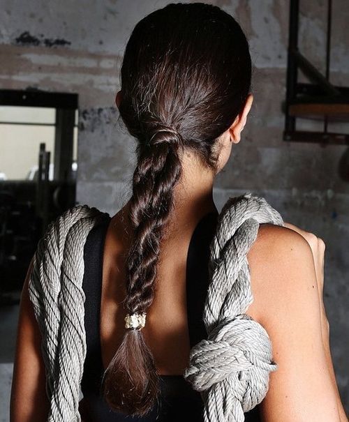 Stylish Twisted Low Ponytail for Gym