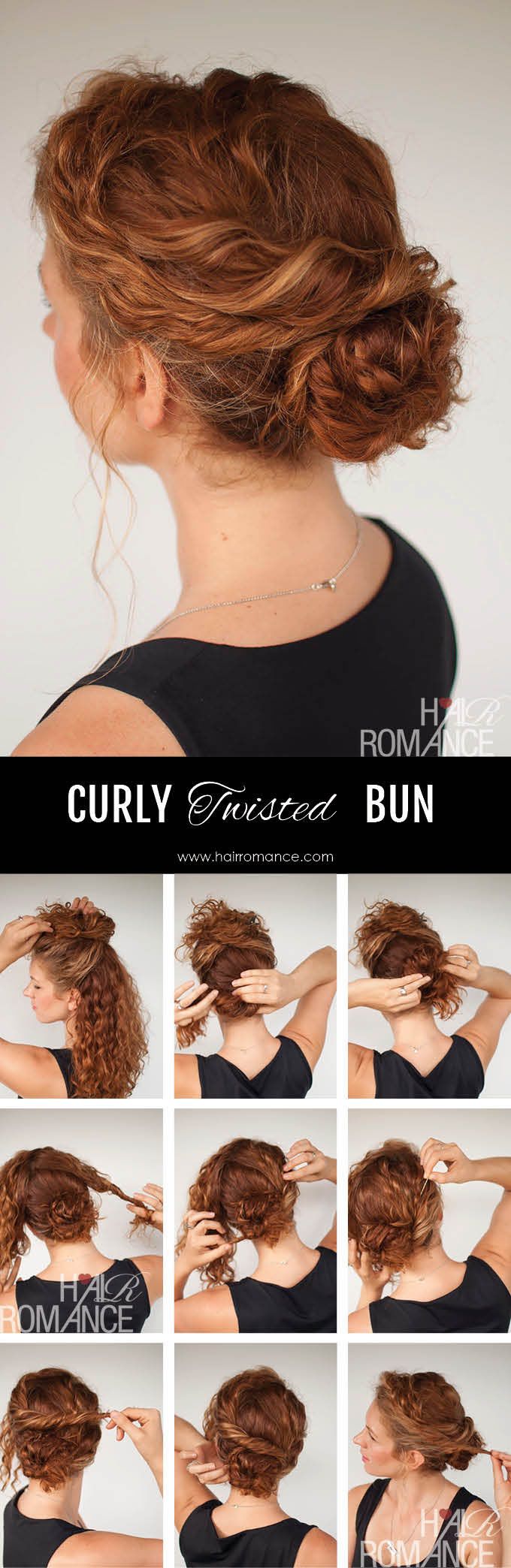 Twisted Bun Hairstyle Tutorial for Curly Hair