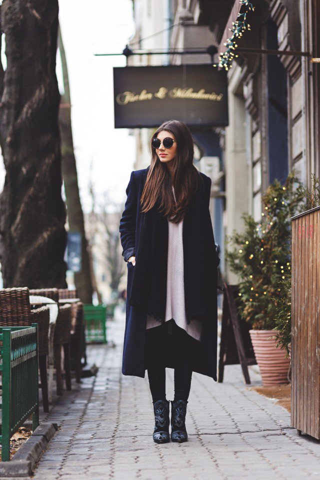 Long And Oversized — MODEDAMOUR Coat Outfit Casual, Black, 41% OFF