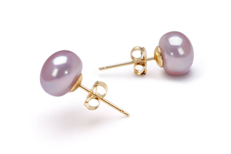 lilac pearl studded earrings