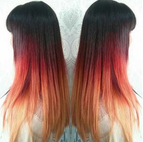 red ombre hair color ideas