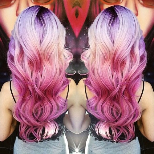 hot pink ombre hair