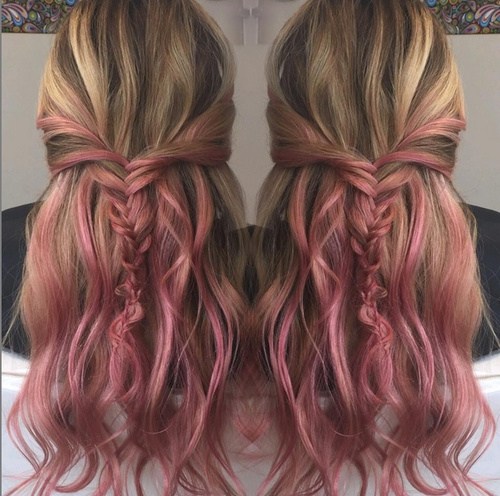 hot pink ombre hair