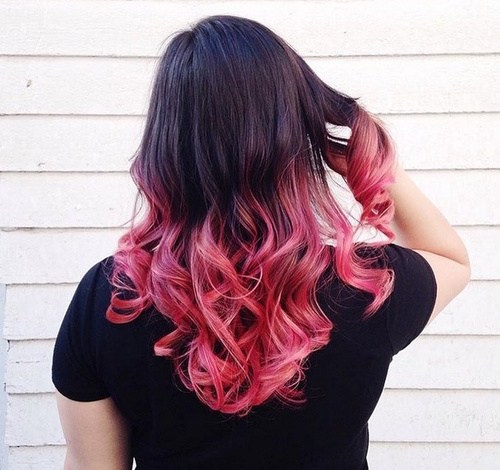 hot pink ombre hair