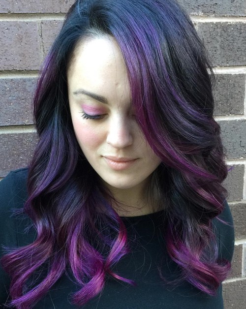 girl with purple ombre hair