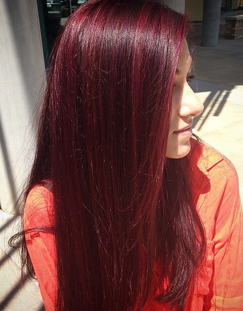 Dark red outlet hair straight