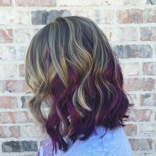 Sassy Purple Highlighted Hairstyles 