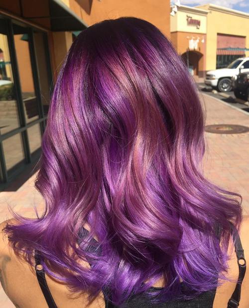 Sassy Purple Highlighted Hairstyles 