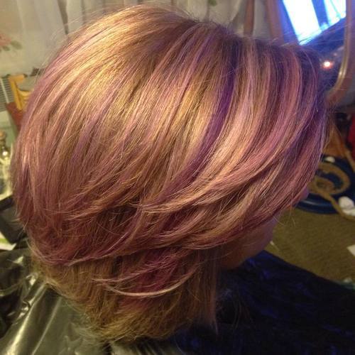 Sassy Purple Highlighted Hairstyles 