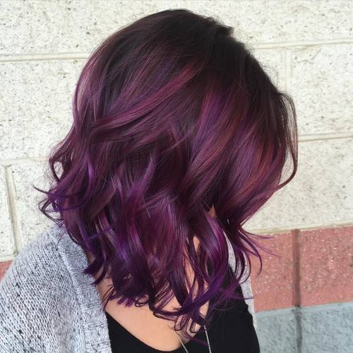 Sassy Purple Highlighted Hairstyles 