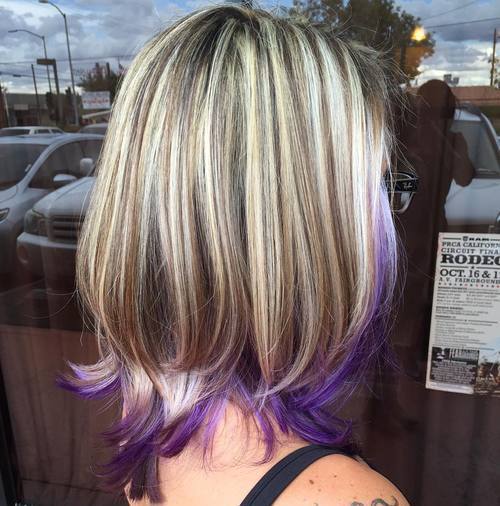 Sassy Purple Highlighted Hairstyles 