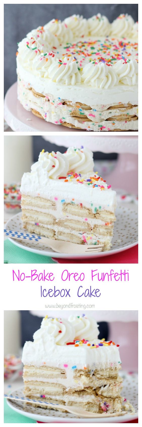 1No-Bake Oreo Funfetti Icebox Cake