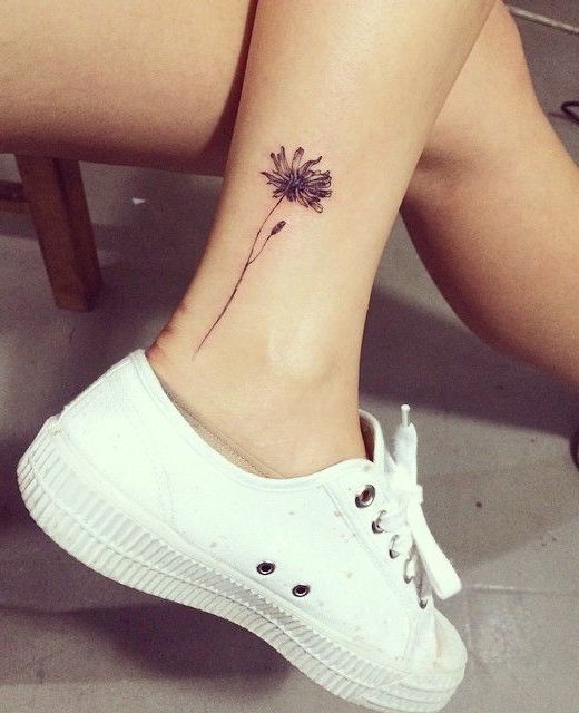 cute flower tattoo for girls - Cutest Tiny Ankle Tattoo Designs