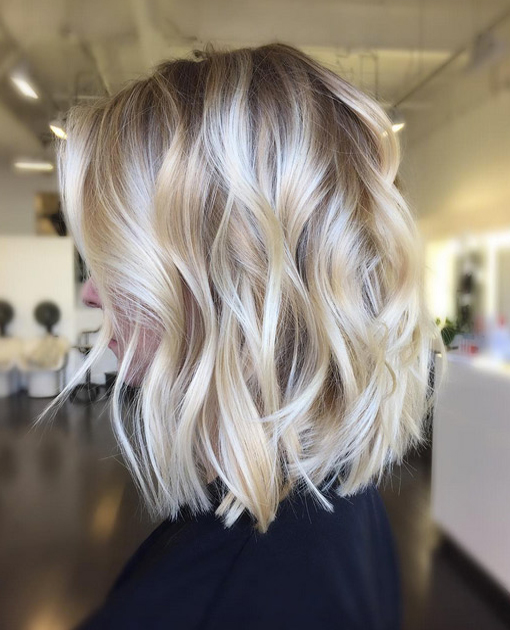 Soft Wavy Blonde Balayage Bob Hairstyles