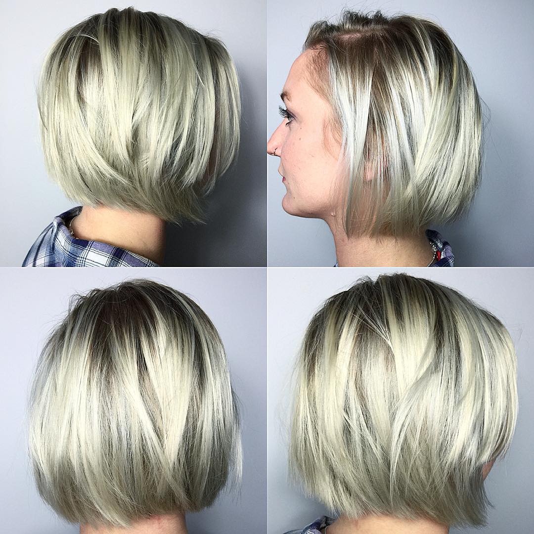 short blonde bob hairstyle for fine hair 2017