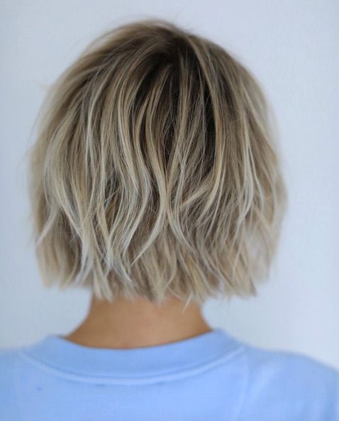 Short messy bob haircut 2018