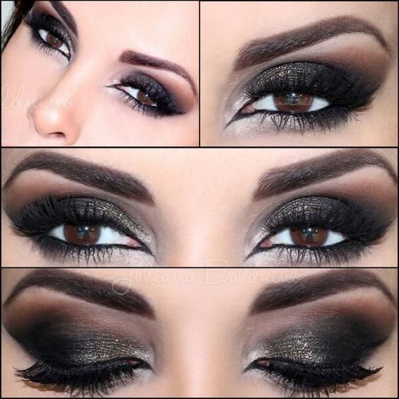 dark makeup looks for brown eyes