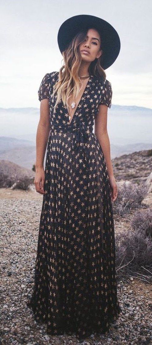 stile boho chic autunno  Bohemian chic outfits, Boho chiffon dress, Boho  chic outfits